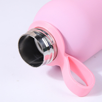 Bouteille d'eau sport isotherme en acier inoxydable à double paroi, personnalisable, avec poignée, design pliable, logo personnalisé
