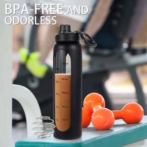 Bulk Customizable Logo <b>750ml</b> Glass Sports Shaker <b>Bottle</b> with Measurement Scale Leak-Proof Gym Cup for Outdoor Activities - Product Image 6