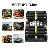 Boîtier de fusibles automobile compact 12 voies à double batterie avec barre omnibus, bornier de distribution de puissance pour véhicule