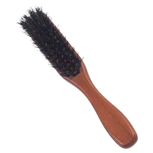 गर्म बिक्री दाढ़ी ब्रश लकड़ी के बोअर कस्टम लोगो बाल ब्रश लकड़ी की दाढ़ी कंघी और पुरुषों के लिए ब्रश