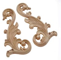 Paire d'appliques en bois sculpté transparent, décoration de porte, Excellent autocollant de décalcomanie pour armoire, tiroir, fenêtre, commode