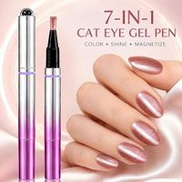 Stylo de vernis à ongles magnétique 3D effet œil de chat 7 en 1, gel UV LED monophase, vernis gel soak-off pour nail art, manucure DIY