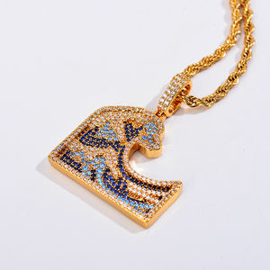 <span class=keywords><strong>Collier</strong></span> en zircon micro-pavé de conception diamantée, pendentif en forme de vague, <span class=keywords><strong>collier</strong></span> Kanagawa <span class=keywords><strong>Surf</strong></span> glacé, plaqué or <span class=keywords><strong>blanc</strong></span>, bijoux hip-hop - Product Image 1