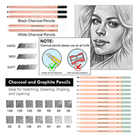 Xin Bowen – Kit de Dessin Professionnel en Bois 39 Pièces avec Crayons, Gommes, Papier et Accessoires Artistiques