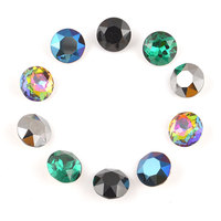 Piedras de Cristal Redondas con Forma de Flor, Piedras Decorativas K9 con Punta Trasera, Cuentas Sueltas de Cristal para Manualidades