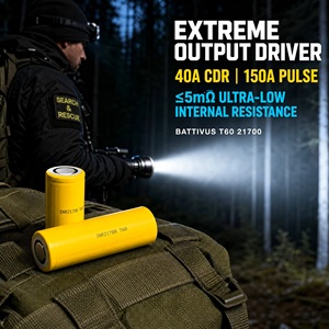 Batterie cylindrique Battivus Ultra Low IR INR21700 3.6V T60 6000mAH 40A à décharge continue <span class=keywords><strong>Vapcell</strong></span> <span class=keywords><strong>21700</strong></span> pour pack de batteries - Product Image 4