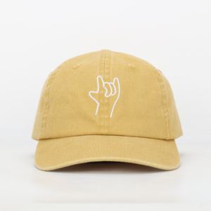 Gorra de Papá Personalizada de 6 Paneles, Sin Estructura, Amarilla, con Visera Curva, Estilo Deportivo Vintage, Logotipo Bordado, Lazos, 100% Lona de Algodón, para Adultos - Product Image 1