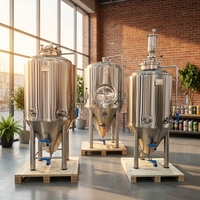 Fermenteur conique en acier inoxydable de 300 L - Cuve de fermentation à double enveloppe pour microbrasserie artisanale