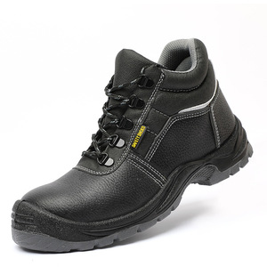 Zapatos de seguridad de cuero de trabajo industrial con punta de acero antideslizantes verificados a prueba de agua para evitar pinchazos - Product Image 1