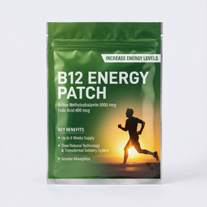 מדבקות ויטמין <span class=keywords><strong>B12</strong></span> אנרגטיות להעברה דרך העור עם הדבקה חזקה היפואלרגנית, עיצוב נושם, תומכות בשרירים בריאים למבוגרים - Product Image 3