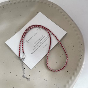 Collar de Plata de Ley S925 con Cuentas Rojas en Forma de Bola, Joyería de Plata 925, Regalo para Mujer, Collares de Moda en Capas - Product Image 3