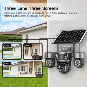 Беспроводная Wi-Fi и 4G камера видеонаблюдения для сада/фермы с 3 экранами для дома, 6 МП, тройной объектив, обнаружение движения, PTZ-камера - Product Image 2