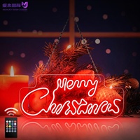 Insegna LED al Neon Personalizzata 'Buon Natale', Decorazione Luminosa per Albero di Natale, Alimentata USB per Feste, Casa e Vetrine