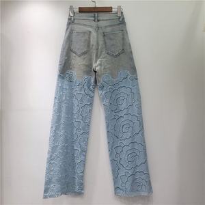 Pantalones Vaqueros Casuales de Moda para Mujer, Cintura Alta, Elásticos, con Perlas y Plumas, Desgarrados - Product Image 4