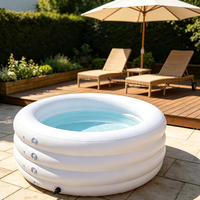 Baignoire ronde gonflable en PVC pour adultes, bain à remous, bain de glace, 2 personnes, blanche, livraison directe d'usine