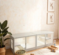 Villa pour chat extra-large en bois massif, style moderne et classique, mobilier de luxe pour chat d'intérieur avec zones de repos, plateau en plastique respirant