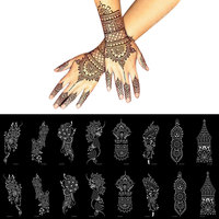 Ensemble de pochoirs de tatouage d'art corporel temporaire pochoirs au henné en papier durable