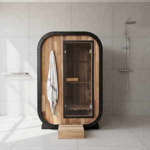 Mini sauna électrique à vapeur - Sauna traditionnel de petite taille pour usage domestique en extérieur - 1 personne - Sauna en bois de cèdre rouge - Product Image 1
