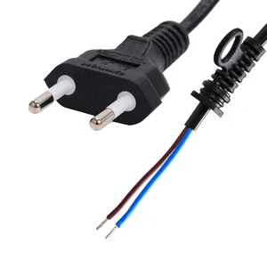 Kabel Daya listrik Brasil kualitas tinggi dengan colokan bulat 2 Pin