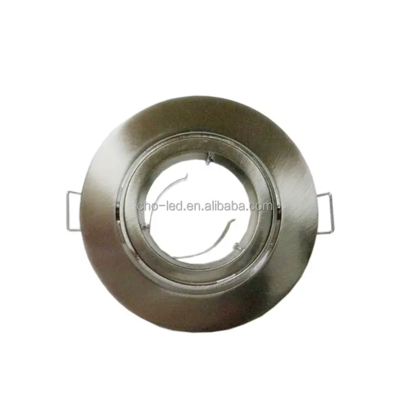 Supporto per anelli da incasso a soffitto con plafoniera rotonda in nichel 95mm telaio regolabile in alluminio per lampadina GU10 MR16 E27