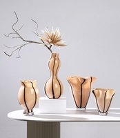 Vase en verre soufflé à la main RYLAVA, forme citrouille, décor moderne pour mariage et maison, arrangement floral pour centre de table