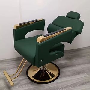 Salon Chair and Mirror <b>Set</b> / <b>Barber</b> Shop Chair Hair Salon / Black and Gold Salon Chairs - Product Image 1
