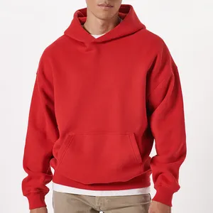 Hoodie bertudung Logo kustom Pullover polos kaus hoodie berat untuk pria