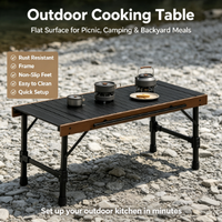Table tactique Qingmu multifonctionnelle 3 unités, table de barbecue de camping portable en alliage d'aluminium, mobilier d'extérieur