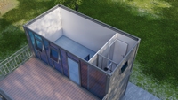 Maison préfabriquée moderne en conteneur de 20 pieds, villa préfabriquée en acier à faible coût, hôtel, appartement construit avec des panneaux sandwich en Roumanie