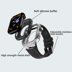Funda Protectora Sólida de Aleación con Correa de Silicona Suave para <span class=keywords><strong>Apple</strong></span> <span class=keywords><strong>Watch</strong></span> Series 10/11 46mm - Product Image 2