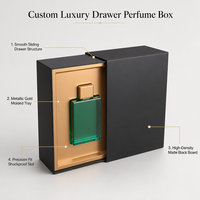 Boîte cadeau en carton noir de luxe MJ avec logo personnalisé, pour cosmétiques et parfums, avec ruban et fermeture magnétique