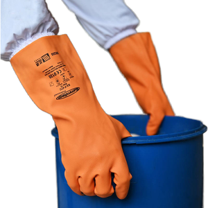 Guantes de látex de alta calidad para el trabajo, manoplas de goma resistentes a químicos industriales, resistentes al aceite y ácido alcalino de doble Color - Product Image 5