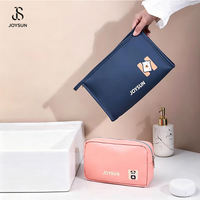 Sac de maquillage imperméable JOYSUN en cuir PU, 3 pièces, trousse de toilette portable, organiseur de voyage pour femmes