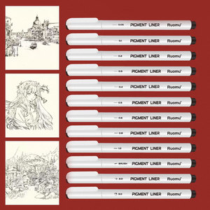 Bview Art 12 Noir Micro Fine Point <span class=keywords><strong>Dessin</strong></span> Étanche Archival Encre Multil Iner Stylos pour Artiste Illustration - Product Image 2