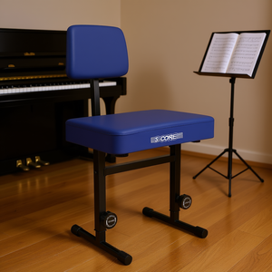 Banc de piano Pnb avec dossier bleu, chaise de musicien réglable en hauteur pour la pratique du piano - Product Image 2