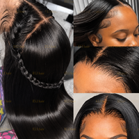 Perruques 13x6 en cheveux péruviens bruts lisses, sans colle, avec dentelle frontale HD transparente, perruques en cheveux péruviens vierges Remy ultra-lisses