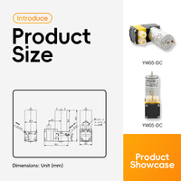 Pompe à diaphragme micro basse pression YW05 A-DC, mini compresseur d'air électrique, alimentation CC 12/24V, pompe intelligente portable, OEM/ODM