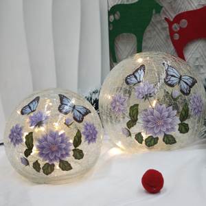 Luce Led palla di vetro di natale sfera stampata ornamento tedesco decorazioni in vetro di natale - Product Image 5