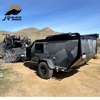 Remorque de camping tout-terrain robuste avec suspension indépendante, design mini en aluminium, capacité de charge de 1500 kg