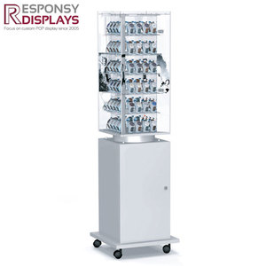 Présentoir de bijoux rotatif au sol verrouillable et amovible personnalisable pour vitrine - Product Image 5