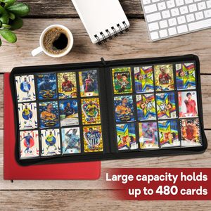 Carpeta de cartas de piel sintética con 12 bolsillos y cremallera para tarjetas TCG - Product Image 2