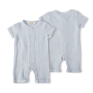 Body <span class=keywords><strong>de</strong></span> muselina para bebés y niños pequeños, mono <span class=keywords><strong>de</strong></span> manga corta con botones <span class=keywords><strong>de</strong></span> madera, <span class=keywords><strong>ropa</strong></span> <span class=keywords><strong>de</strong></span> verano <span class=keywords><strong>de</strong></span> cáñamo, tejido informal, 100% <span class=keywords><strong>de</strong></span> algodón, Unisex - Product Image 3