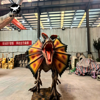 Modèle de dinosaure à franges réaliste et personnalisé en silicone et acier pour exposition en intérieur et en extérieur dans les parcs d'attractions