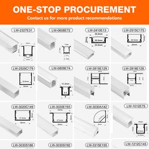 โปรไฟล์อลูมิเนียม 1m 2m 3m สําหรับไฟ LED Strip โคมไฟเพดานโคมไฟเข้ามุม LED อลูมิเนียมช่องกระจาย - Product Image 3