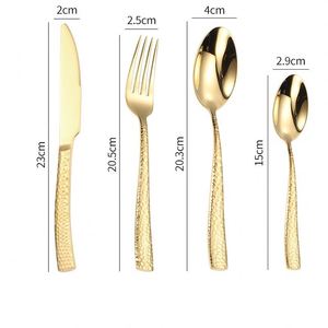 Ensemble moderne de 20 couverts de table occidentaux (couteaux à steak, fourchettes et cuillères) avec manche carré, en acier inoxydable de qualité supérieure, durable pour les mariages - Product Image 4