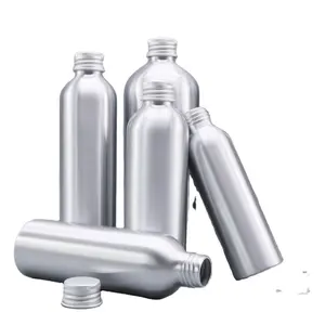 Botella de aluminio rellenable con logotipo personalizado, para embalaje de metal, 100ml, nuevo estilo