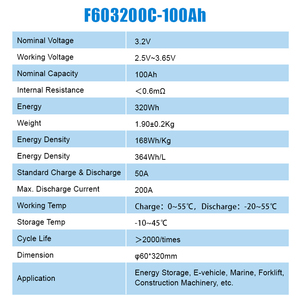 แบตเตอรี่ลิเธียมไอออน 3.2V 100Ah เซลล์ประกอบง่ายสำหรับชุดแบตเตอรี่แบบกำหนดเอง - Product Image 3