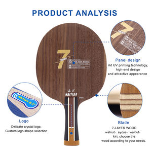 Raquette de tennis de <span class=keywords><strong>table</strong></span> <span class=keywords><strong>DIY</strong></span> de haute qualité à prix d'usine avec 7 raquettes de <span class=keywords><strong>ping</strong></span>-<span class=keywords><strong>pong</strong></span> en bois pur, faible MOQ - Product Image 3