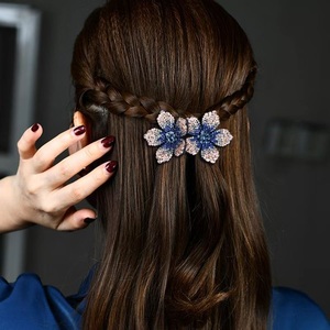 Bijoux de <span class=keywords><strong>cheveux</strong></span> à fleurs pour femmes, mode coréenne, Clip supérieur en <span class=keywords><strong>strass</strong></span>, épingle à <span class=keywords><strong>cheveux</strong></span>, Double fleur, <span class=keywords><strong>pince</strong></span> à <span class=keywords><strong>cheveux</strong></span> de printemps pour dames - Product Image 5