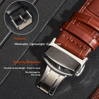 Bracelet de montre en cuir de vachette pleine fleur à texture crocodile compatible avec Apple Watch et Ultra 2, bracelet en cuir résistant à l'usure